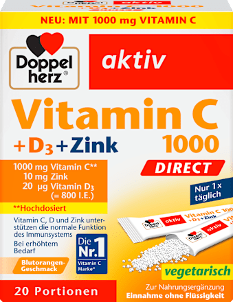  Aktiv Vitamina C 1000 + D3 + Zinc DIRECT Doppelherz