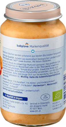 Meniu complementar cu legume șuncă& paste ECO 8+ babylove