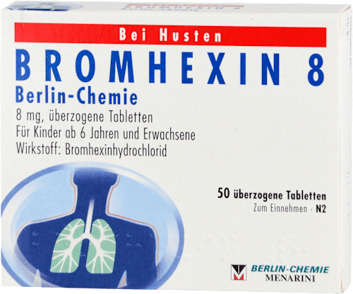 BROMHEXIN 8 Berlin-Chemie 8 mg Bromhexinhydrochlorid überzogene Tabletten BERLIN-CHEMIE