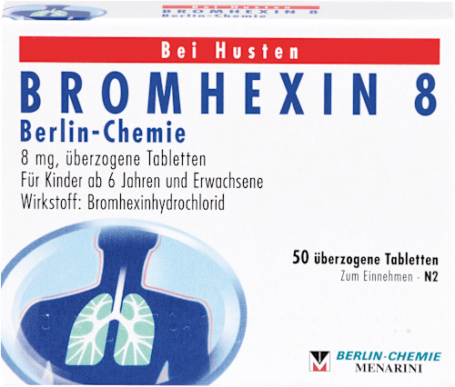 BROMHEXIN 8 Berlin-Chemie 8 mg Bromhexinhydrochlorid überzogene Tabletten BERLIN-CHEMIE