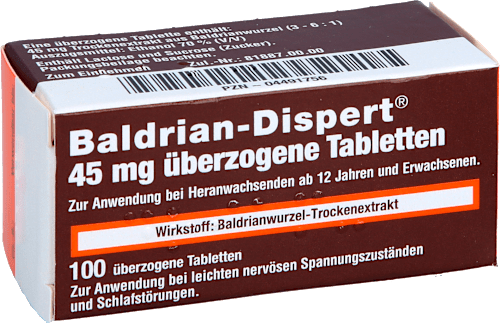 Baldrian-Dispert 45 mg  Baldrianwurzel-Trockenextrakt überzogene Tabletten Baldrian-Dispert