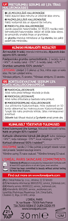 Revitalift Filler Serum przeciwzmarszczkowe do twarzy z 1,5% czystego kwasu hialuronowego  L'ORÉAL PARiS