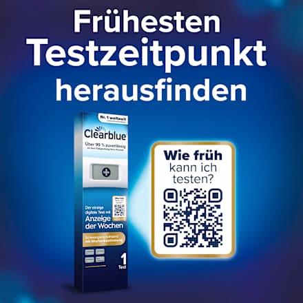 Schwangerschaftstest mit digitaler Anzeige der Woche Clearblue