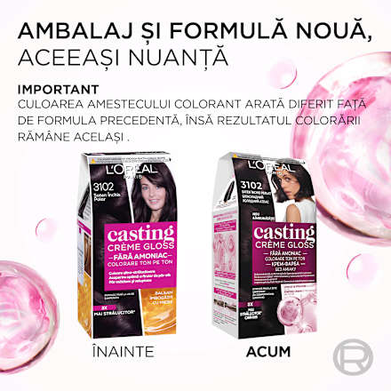 Vopsea păr 3102 şaten închis polar L'ORÉAL PARiS CASTING Crème Gloss