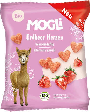 Kindersnack Erdbeer Herzen ab 3 Jahren MOGLi