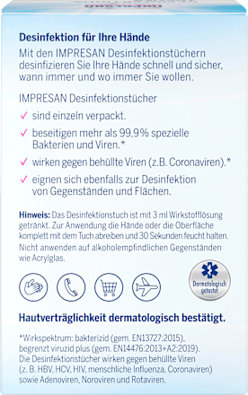 Șervețele dezinfectante pentru mâini și suprafețe IMPRESAN