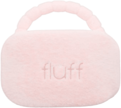 Beauty case morbido rosa con manico fluff