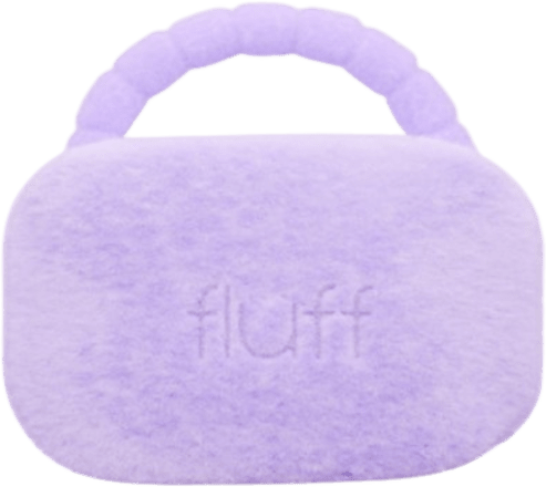 Beauty case morbido viola con manico fluff