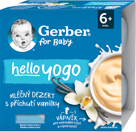 Mliečny dezert s vanilkovou príchuťou hello yogo Gerber