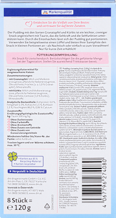 Допълваща храна за пораснали котки, 4х с тиква & 4х с нар DEIN BESTES