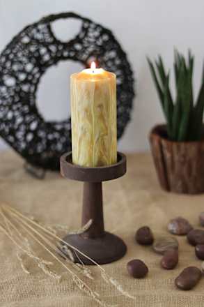 Stumpenkerze Bienenwachs Struktur 120/55 mm  Steinhart KERZEN