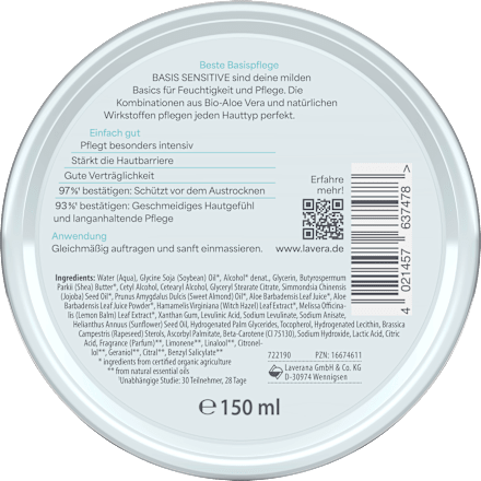 Pflegecreme Basis Sensitiv lavera NATURKOSMETIK