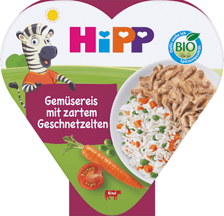 Menü Gemüse-Reis mit Geschnetzeltem  HiPP