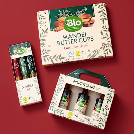 Geschenkset Mandel Butter Cups Cinnamon Roll dmBio