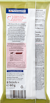 Dopunska hrana za pse – mesne kobasice – miks štapići sa govedinom i mesom peradi Dein Bestes