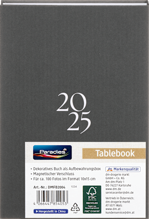 Tablebook 10x15 schwarz Paradies