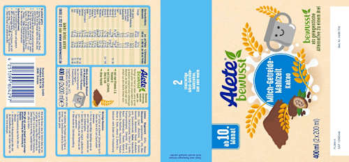 Trinkmahlzeit Milch-Getreide Kakao ab dem 10. Monat Alete bewusst