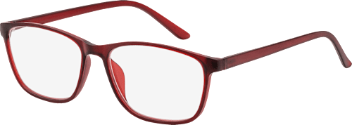 Ochelari de citit cu ramă completă, roșu închis transparent dioptri +1,00 Visiomax