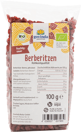 Trockenfrüche Berberitzen-Beeren govinda