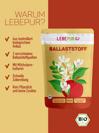 Getränkepulver Ballaststoff Mix Lebepur