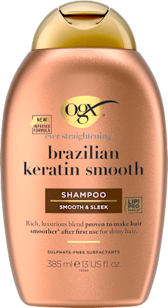 šampon pro silné a hladké vlasy brazilský keratin OGX