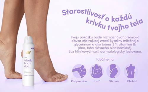 Dámsky dezodorant v spreji Whole Body Deo – Lavender & Camomile Dove
