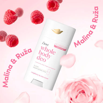 Dámsky tuhý dezodorant Whole Body Deo – Raspberry & Rose Dove