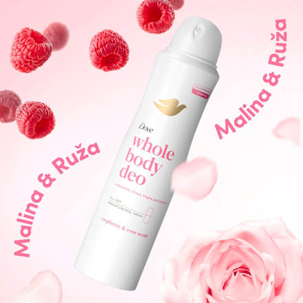 Dámsky dezodorant v spreji Whole Body Deo - Raspberry & Rose  Dove