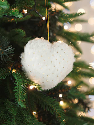 Ukras za bor krzneno srce – bijelo ZOVAK