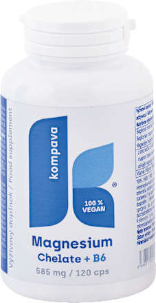 Kapsuly Magnesium chelát + B6  Kompava
