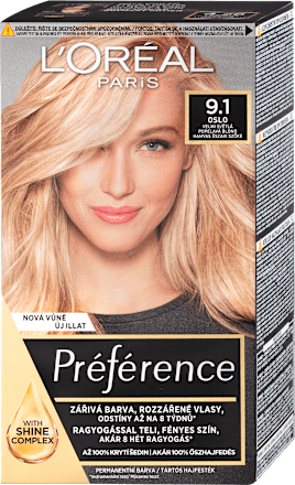 Farba na vlasy - 9.1 veľmi svetlá popolavá blond L'ORÉAL PARiS PRÉFÉRENCE