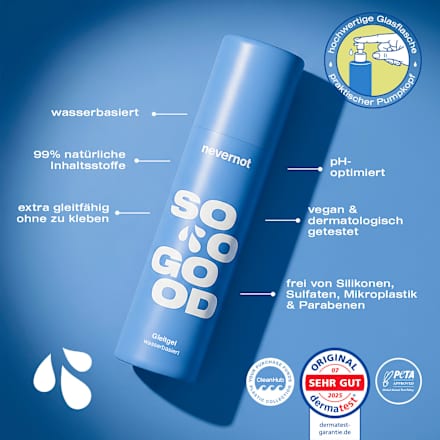 Gleitgel soo good mit Milchsäure & Allantoin, wasserbasiert nevernot