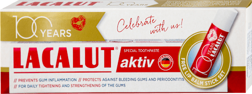aktiv pasta za zube 75ml + balzam za usne gratis LACALUT