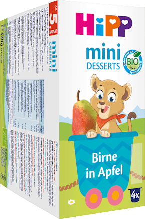 Früchte Mini Desserts Birne in Apfel, ab dem 5. Monat (4x100 g) HiPP