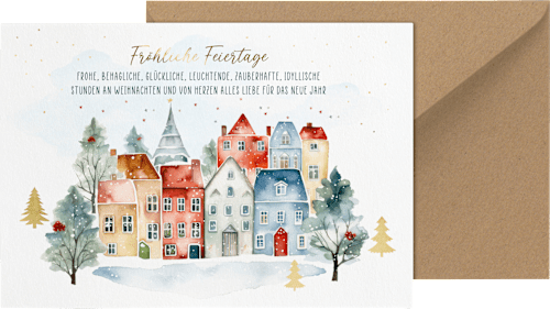 Grußkarte Weihnachten, Mehrstückpackung CACTUS