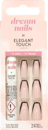 Künstliche Nägel Elegant Touch Dream Nails Black French  Elegant Touch