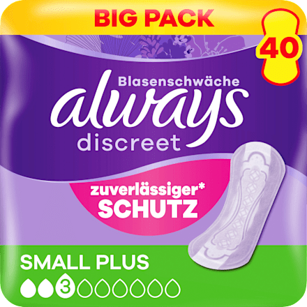 discreet Einlagen Inkontinenz Small Plus always