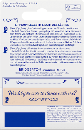 Lippenpflege Bridgerton Penelope & Colin Peach Tea Labello