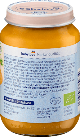 Bio zeleninový príkrm so sladkými zemiakmi a hovädzím mäsom babylove