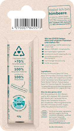 Lippenpflege Himbeere Bienenwachs oyess