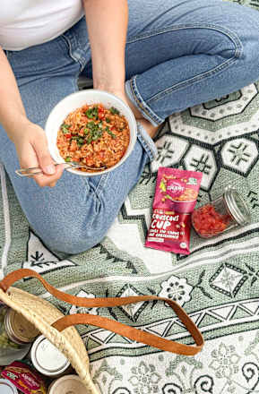 Fertiggericht, Couscous Cup Chilli sin Carne mit Erbsenhack Davert