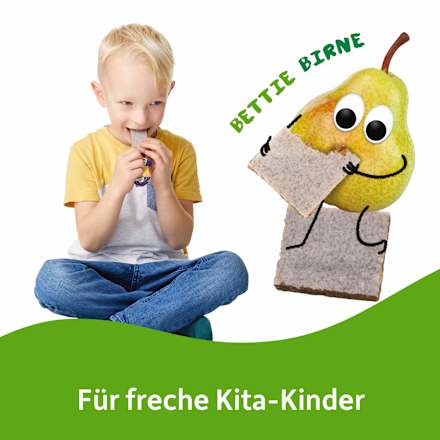 Fruchtriegel mit Getreide Pfirsich, Birne, Pflaume & schwarze Johannisbeere ab 3 Jahren, (4x23 g) Freche Freunde