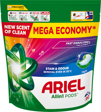 Pracie kapsuly Color Allin1 Pods, MEGA ECONOMY Ariel