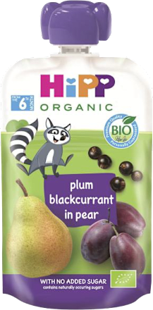 BIO HiPPis příkrm v sáčku hruška, černý rybíz a švestka HiPP