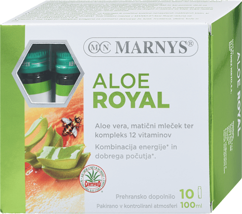 Prehransko dopolnilo za energijo in dobro počutje Aloe Royal, 10 × 10 ml MARNYS