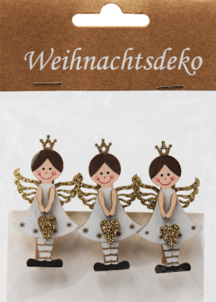 Holzklammern mit Engelmotiven KUWOPA