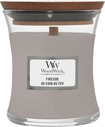 Dišeča sveča v kozarcu Fireside Wood Wick