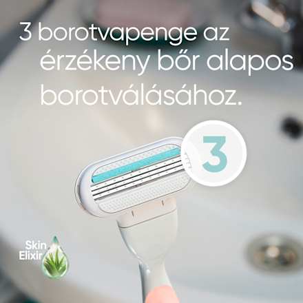 Női borotva Smooth Sensitive +2db betét Gillette Venus