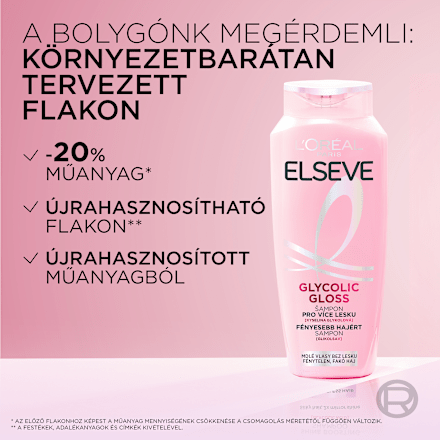 Sampon Glycolic Gloss, fénytelen, fakó hajra, nagy kiszerelés L'ORÉAL PARiS ELSEVE