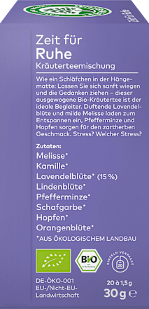 Kräutertee "Zeit für Ruhe" (20 Beutel) LEBENSBAUM